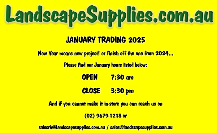 January - LandscapeSupplies.com.au